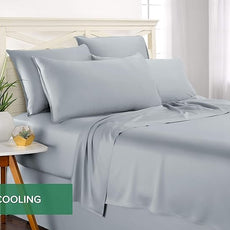 Pure Bamboo Twin Sheets, Genuine 100% Organic Viscose Derived from Bamboo Bed Sheet Set, Luxuriously Soft & Cooling, Double Stitching, 2 Year Quality Promise (Twin, Sterling Blue)