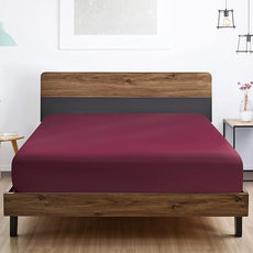 FreshCulture Queen Fitted Sheet - Hotel Quality, Ultra Soft & Breathable Brushed Microfiber, Deep Pocket, Cooling Fitted Sheets for Queen Size Bed (Burgundy)