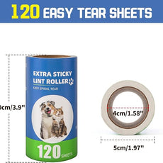 Extra Sticky Lint Roller Refills 6 Pack (720 Sheets) fit 3.8