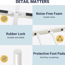 Allewie 14 Inch King Size Metal Platform Bed Frame with Victorian Vintage Headboard and Footboard/Mattress Foundation/Under Bed Storage/No Box Spring Needed/Easy Assembly/Noise Free/White