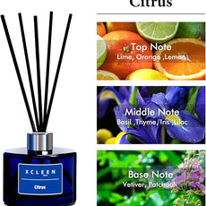 Reed Diffusers for Bathroom, 6.7 oz(200ml) Citrus Scented Oil Diffuser with Fiber Sticks, Air Freshener for Bedroom, Office, Home Fragrance Decor