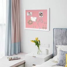 Large Pink Cork Board with Linen, 36