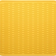 Silicone Dish Drying Mat for Multiple Usage,Easy clean,Eco-friendly,Heat-resistant Silicone Mat for Kitchen Counter or Sink,Refrigerator or Drawer Liner Yellow XL 18 inches x 16 inches