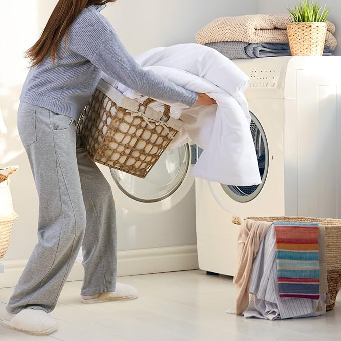 ROSGONIA Comforter Full Size for Girls Boys Teens White, 3pcs (1 Boho Comforter & 2 Pillowcases), Lightweight Dorm Bedding Soft All Season Bed Set