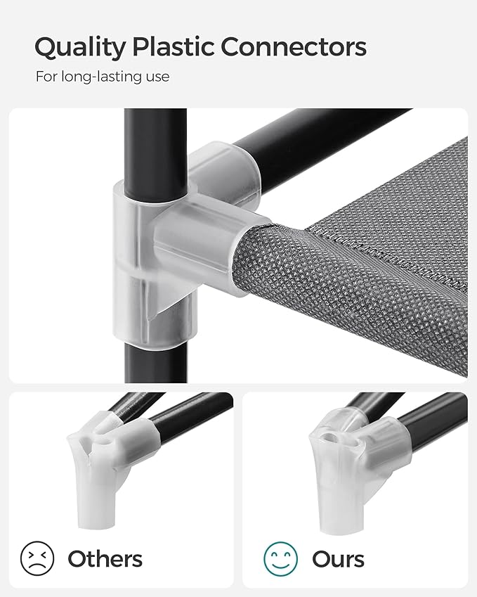 SONGMICS Portable Closet, Wardrobe Closet Organizer with Cover, 4 Hanging Rods and Shelves, 4 Side Pockets, 66.9 x 17.7 x 65.7 Inches, Large Capacity for Bedroom, Living Room, Gray URYG094G02