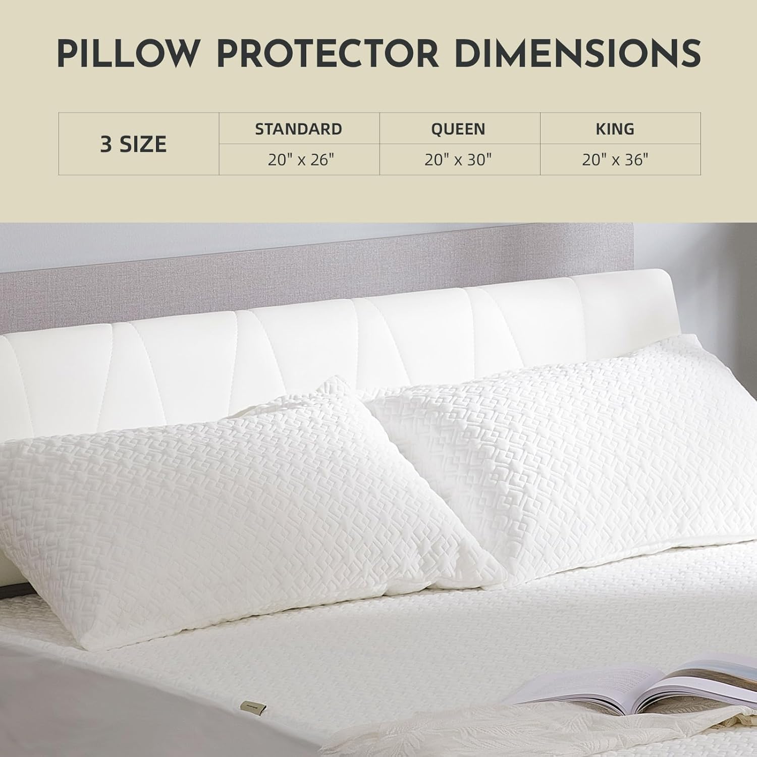 CoolShields Pillow Protector (2 Pack) Standard – Waterproof Zippered Pillow Covers, Hypoallergenic, Premium Pillowcase Encasement for Better Sleep