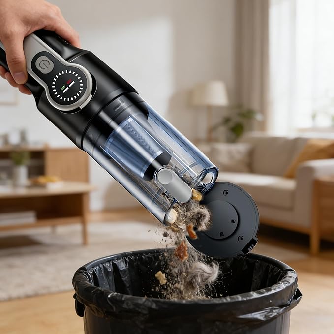 Cordless Handheld Vacuum for Car and Home, 18000Pa Strong Suction, 35 Mins Runtime with Multiple Nozzles & LED Light, Portable Cleaner for Pet Hair and Car Seats