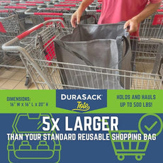 DURASACK Heavy Duty Storage Tote Bag 22-Gallon Rugged Woven Polypropylene Moving Bag, Reusable Self-Standing Design, Holds up to 500 Pounds, Pack of 4, Multicolored