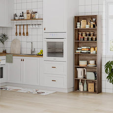 FOTOSOK 6-Tier Open Bookcase and Bookshelf, Freestanding Display Storage Shelves Tall Bookcase for Bedroom, Living Room and Office, Oak