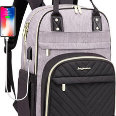 Laptop Backpack for Women/Men, Fits 15.6 Inch Laptop Bag, Fashion Travel Work Anti-theft Bag, Business Computer Waterproof Backpack Purse, Grey Black