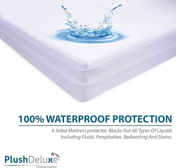 Twin-XL 39X80 Size Mattress Encasement - Zippered Waterproof, Bedbug Proof, College Dorm Size, 6-Sided Protection - Hypoallergenic Cotton Terry Fabric 9-12" Depth