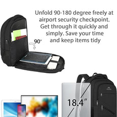 MATEIN 18.4 Inch Laptop Backpack 50 L, Extra Large Anti Theft Carryon Backpack TSA Approved, Work Business Bag with Multiple Compartments & Luggage Strap for Travel, Gifts for Men Women, Black