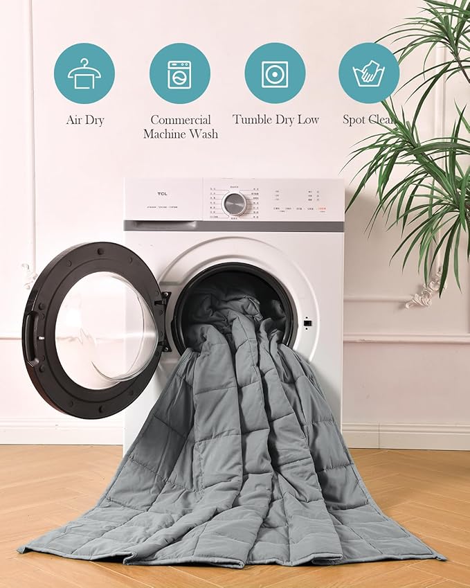 Topblan Weighted Blanket for Adults 12lbs, Breathable Cooling Weighted Blanket, High Breathability Heavy Blanket, Soft Material with Glass Beads for All Season, Sofa Bed, 60"x80" Queen Size,Grey