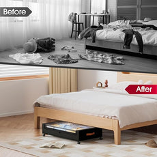 Yecaye 4 Pack Under Bed Storage with Wheels, Under Bed Storage Containers with Lids, Large Under Bed Rolling Storage with Clear Window & Label, Rolling Drawers for Clothes, Blankets, Books