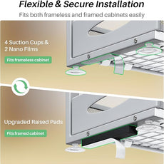 Under Sink Organizer, 2-Pack Pull Out Cabinet Organizer 2 Tier Metal Slide Out Storage Shelf Rack, L-Shaped Adjustable Height,Mesh Sliding Drawer for Kitchen, Bathroom, Laundry, Pantry, Grey, XL