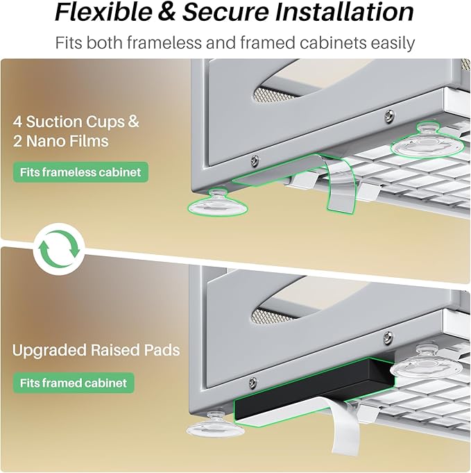 Under Sink Organizer, 1-Pack Pull Out Cabinet Organizer 2 Tier Metal Slide Out Storage Shelf Rack, L-Shaped Adjustable Height,Mesh Sliding Drawer for Kitchen, Bathroom, Laundry, Pantry, Grey, XL