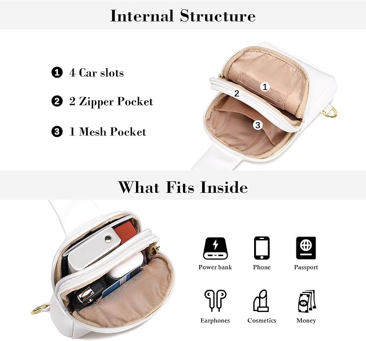 INICAT Travel Small Crossbody Sling Bags Women Cross Body Purses Passport Holder Vegan Leather Fanny Packs Birthday Gifts
