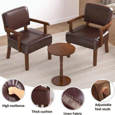 Accent Chair, PU Leather Living Room Chairs Oversize with Soft Seat and Armrests for Living Room Dinning Room Bedroom Reading Room Waiting Room