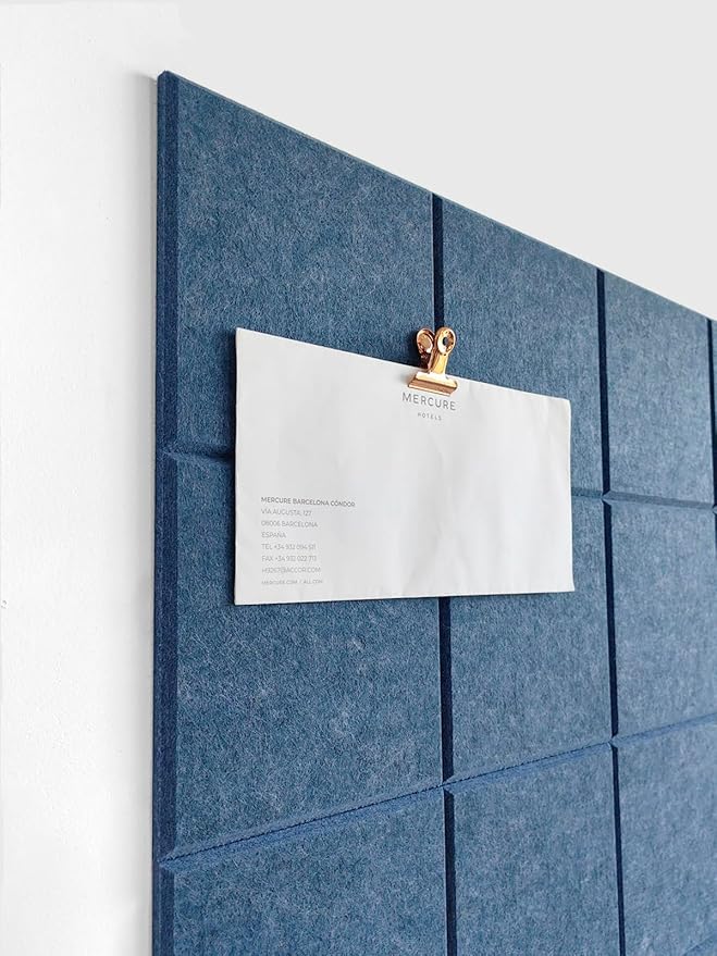 Cork Board 24 x36 Alternative - 6 Pack Felt Wall Tiles with Safe Removable Adhesive Tabs, Cork Boards for Walls Cork Board for Home Office Pin Board Tack Board - Ocean Blue