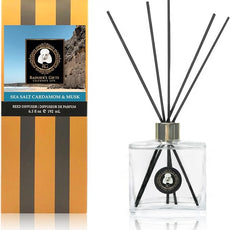 Rainier’s Gifts Reed Diffuser Set (Sea Salt Cardamom & Musk) - Scented Oil Diffuser Sticks - Home Fragrance Aromatherapy Air Freshener 6.5 fl oz
