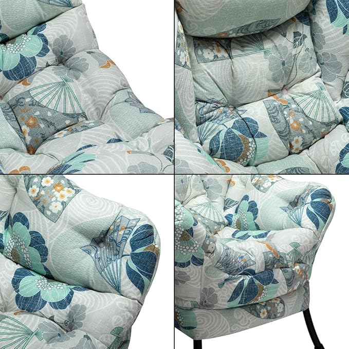 HollyHOME Lazy Chair with Armrest and Side Pocket, Comfy Accent Lounge Chair,Leisure Sofa Armchair for Living Room, Bedroom, Dorm, or Small Spaces, Oversized Reading Sofa Chair,Fan Print