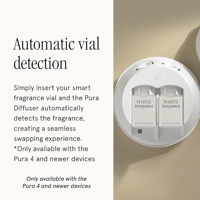 Pura x Studio McGee Home Scent Refill - Smart Air Diffuser - Up to 120-Hours of Luxury Fragrance per Refill - Home Essential - Clean & Safe Diffuser Fragrance - 2 Pack, White Bergamot