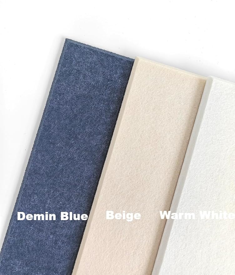 Felt Wall Tiles | Large Cork Board Alternative | Aesthetic Felt Bulletin Board for Office, Home & Classroom | Large Cork Boards for Walls Pinboard (12-Pack) | Beige