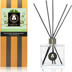 Rainier’s Gifts Reed Diffuser Set (Eucalyptus & Mint) - Scented Oil Diffuser Sticks - Home Fragrance Aromatherapy Air Freshener 6.5 fl oz