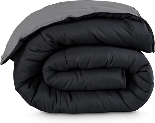 Bare Home King/California King Comforter - Reversible Colors - Goose Down Alternative - Ultra-Soft - Premium 1800 Series - All Season Warmth - Bedding Comforter (King/Cal King, Black/Grey)