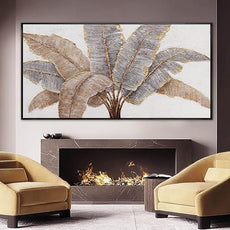 CHUDANHAO Plant Canvas Wall Art Contemporary Wall Decor Gold Pictures Textured Home Decorations 29