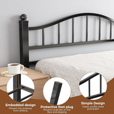 Metal Queen Bed Frames, Noise-Free Design & Underbed Storage Heavy Duty Queen Size Bed Frames with Headboard No Box Spring Needed/Tool-Free Assembly