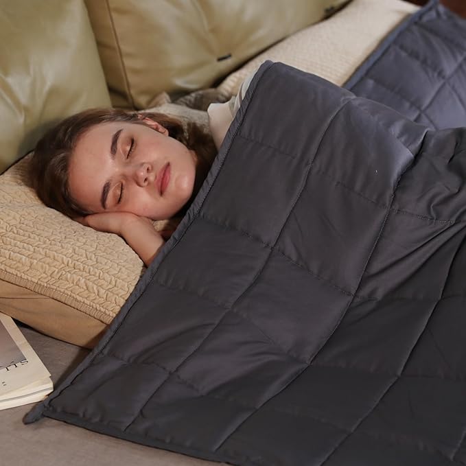 ZonLi Cooling Weighted Blanket (60"x80", 20lbs, Grey) Queen Size Bamboo-Derived Rayon Weighted Blanket for Adults, High Breathability Heavy Blanket, Soft Material with Premium Glass Beads
