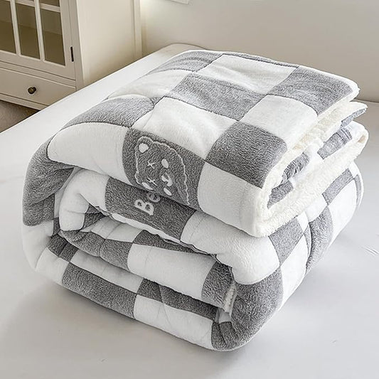 Fleece Comforter Set - 3 Piece King Size Thick Fluffy Comforters for Her Girls, Plush Cozy Warm,Soft Microfiber Bedding Bedroom Decor Winter (1 Comforter + 2 Pillow Shams)