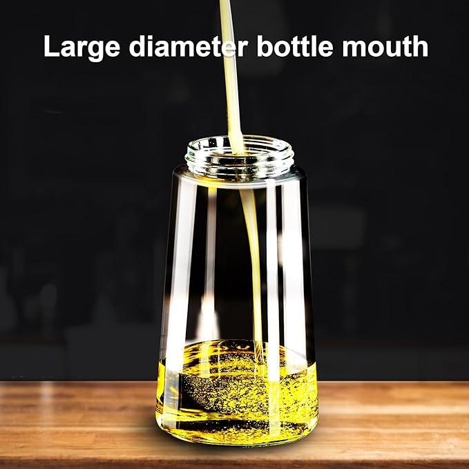 2 in 1 Glass Oil Sprayer & Dispenser,16oz/470ml Olive Cooking, Air Fryer, and Salad, for Kitchen Gadgets and Air Fryer Accessories, w/Stickers (Green)