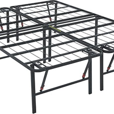 Amazon Basics Bed Frame with Storage, Foldable Metal Platform, Sturdy Steel, No Box Spring Needed, 18 inches High, Tool-Free Setup, Full Size, Black