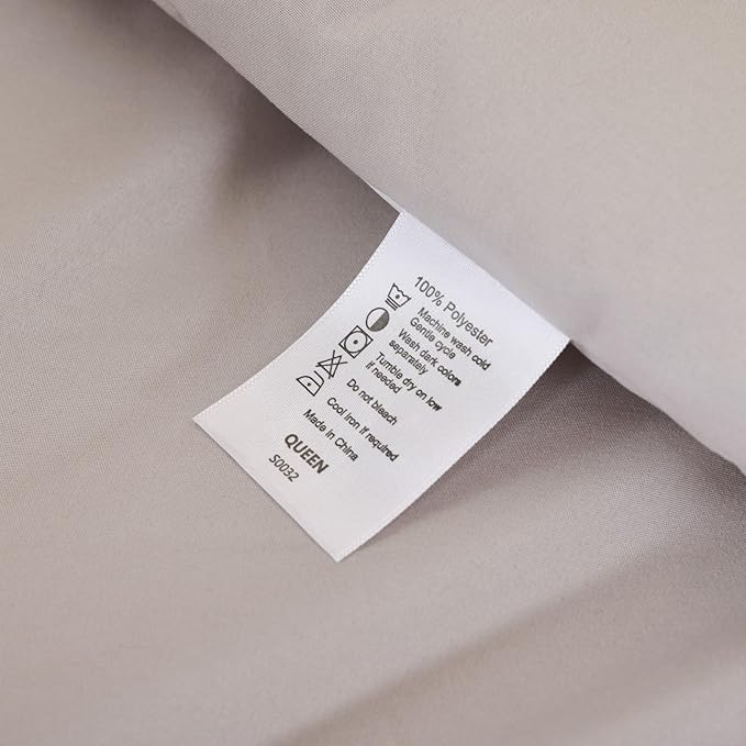 ROSGONIA Queen Comforter Set Linen Grey, 3pcs Queen Size Comforter(1 Boho Gray Comforter & 2 Pillowcases) All Season Lightweight Bedding Blanket Quilt