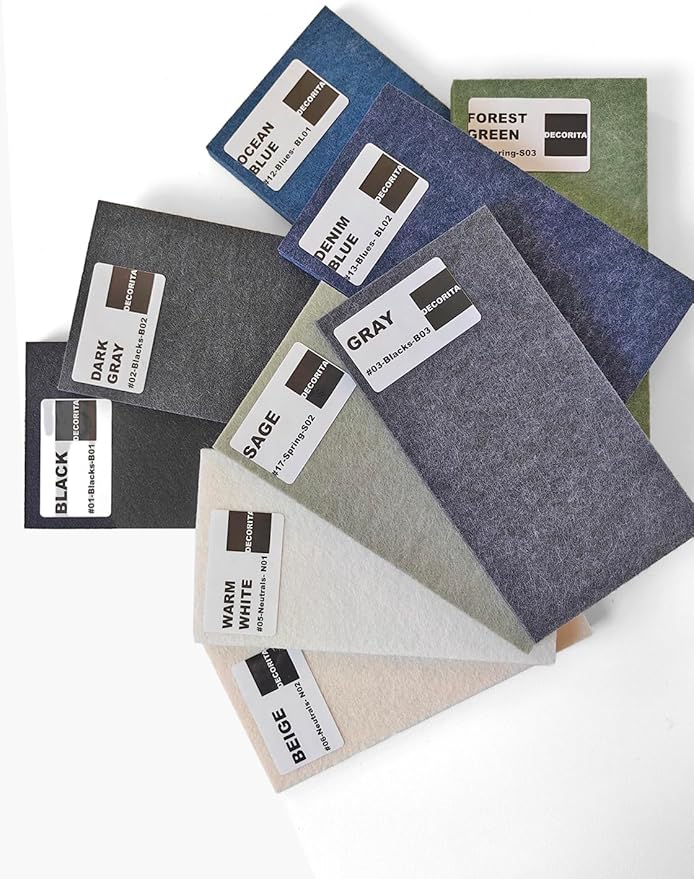 Blue Felt Notice Board 47"x35" | Large Cork Bulletin Board Alternative for Office, Home & Classroom | Felt Wall Tiles (12-Pack) | Blue Classroom Decor Office Supplies | Ocean Blue