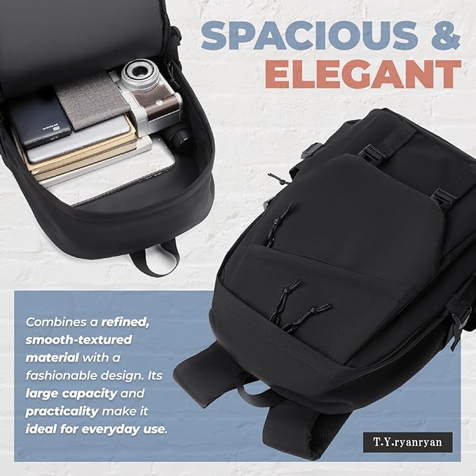 Men’s and Women’s Classic Large Capacity Backpack, Durable Fabric, Multiple Pockets, Adjustable Straps, Waterproof, Fits 15.6-Inch Laptop for Work and Travel (Ivory)
