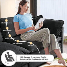 SoarFlash Chenille Sectional Middle Position Sofa,Grey