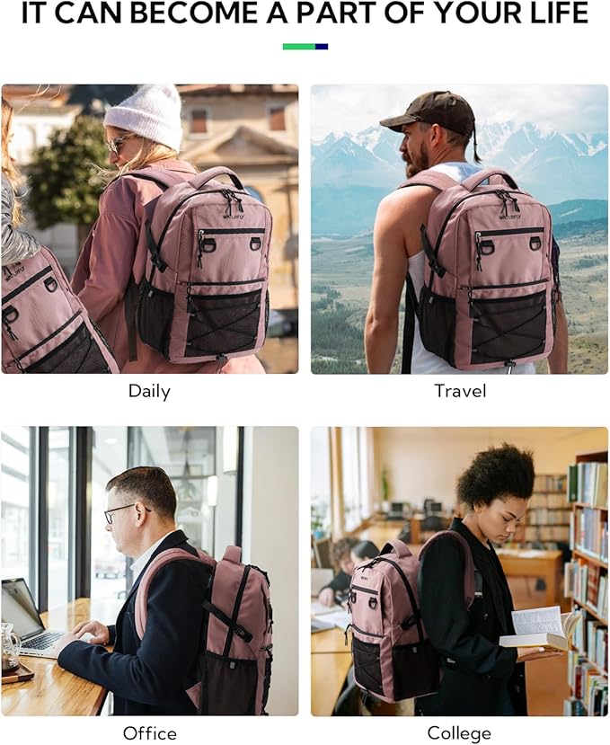 WATERFLY Travel Hiking Casual Backpack: 22L Lightweight Everyday Outdoor City Daypack College Bookbag for Women Men
