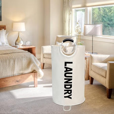 125L X-Large Laundry Basket, Freestanding Tall Clothes Hamper, Collapsible Laundry Bag, Beige