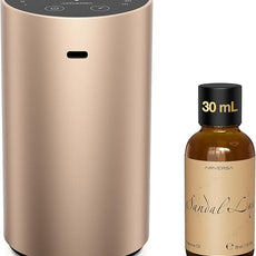 Airversa Waterless Essential Oil Diffuser Starter Kit with 30mL Sandal Lux Fragrance Oil for Car Home Office,Premium Aluminum Housing, Aroma Nebulizer Baterry Operated, ADX Kit Desert Titanium