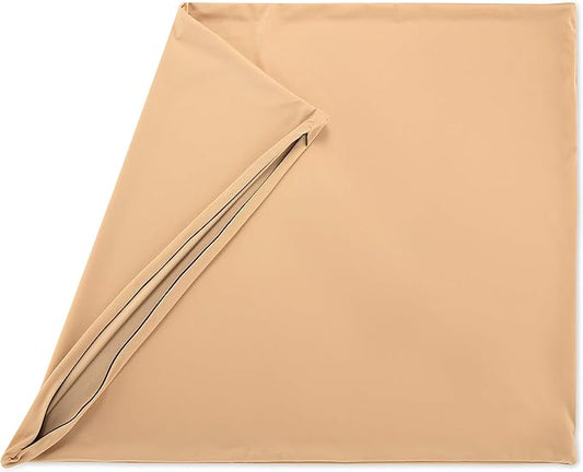 Cover Only for Premium Microbead Bed Pillow, X-Large Extra Smooth - Ultra Comfortable Sleep with Silk Like Anti Aging Cover 85% Spandex/ 15% Nylon Breathable, Cooling Barely Beige