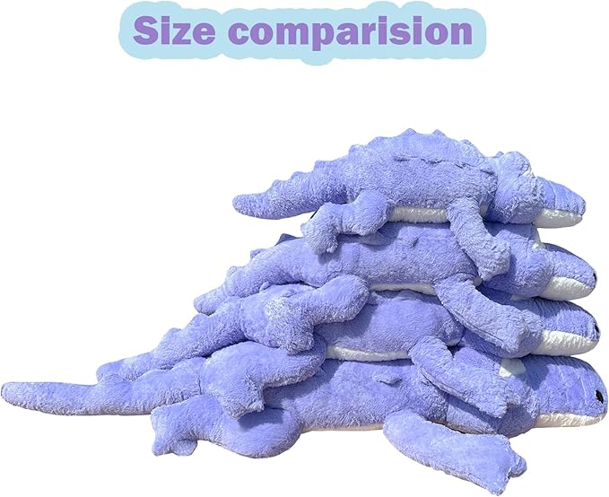 Hofun4U Alligator Plush Pillow, 38 inch Alligator Stuffed Animal, Home Decoration Christmas Valentine’s Birthday Gift for Boys Girls Adults Kids(Blue/Purple)