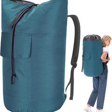 Laundry Bag for College, Backpack Laundry Bag for College Turquoise, 115L Extra Large Laundry Backpack, Heavy Duty Dirty Clothes Bag, Dorm Room Essentials for College, Travel, Laundromat, Apartment
