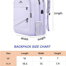 MATEIN Extra Large Laptop Backpack for Women, 50 L TSA Carry On with Multiple Organized Pockets, Anti Theft Water Resistant Travel Laptop Backpack Fits 18.4 In Computer, Light Purple