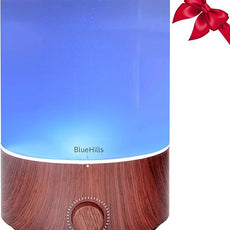 BlueHills Premium 4000 ml XL Essential Oil Diffuser 4L 4 Liter 70 Hour Run Humidifier Aromatherapy 1 Gallon Big Capacity High Mist Output for Extra Large Room Home Mood Lights Dark Wood Grain E402