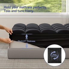 ELEMUSE Cal King Black Mattress Topper for Back Pain, Extra Thick Mattress Pad Cover, Plush Soft Pillowtop with Elastic Deep Pocket, Overfilled Down Alternative Filling