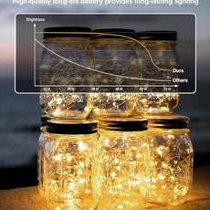 6 Pack Fairy Lights Battery Operated - 7ft 20 LED Twinkle Lights Copper Wire Mini String Lights Firefly Lights for Mason Jars DIY Crafts Christmas Wedding Party Centerpiece Table Decor, Warm White