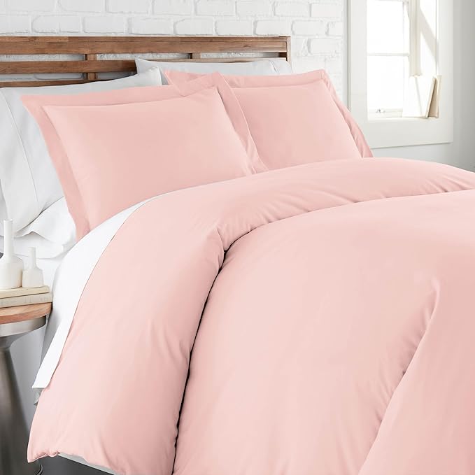 Southshore Fine Living, Inc. Premium Collection Oversized King Duvet Cover Set, Soft Duvet Cover 3-Piece, Two Matching Shams (108 in Wide x 98 in Long), Pastel Pink, King/California King